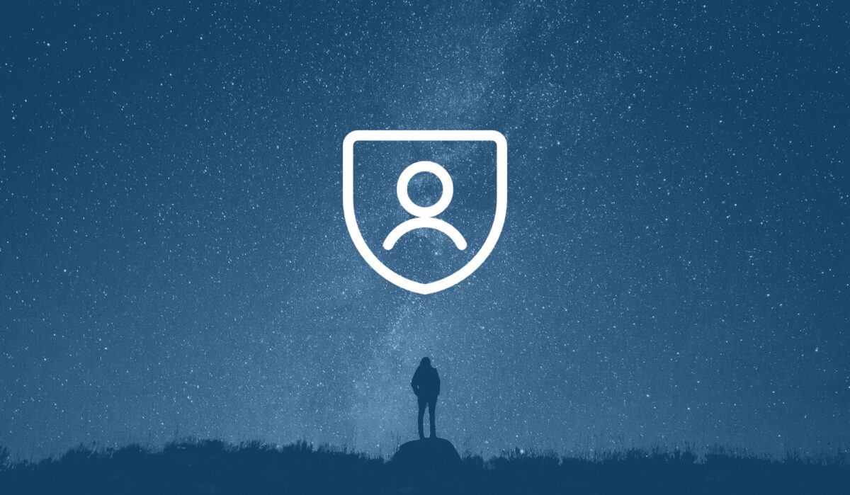 Person looking into night sky