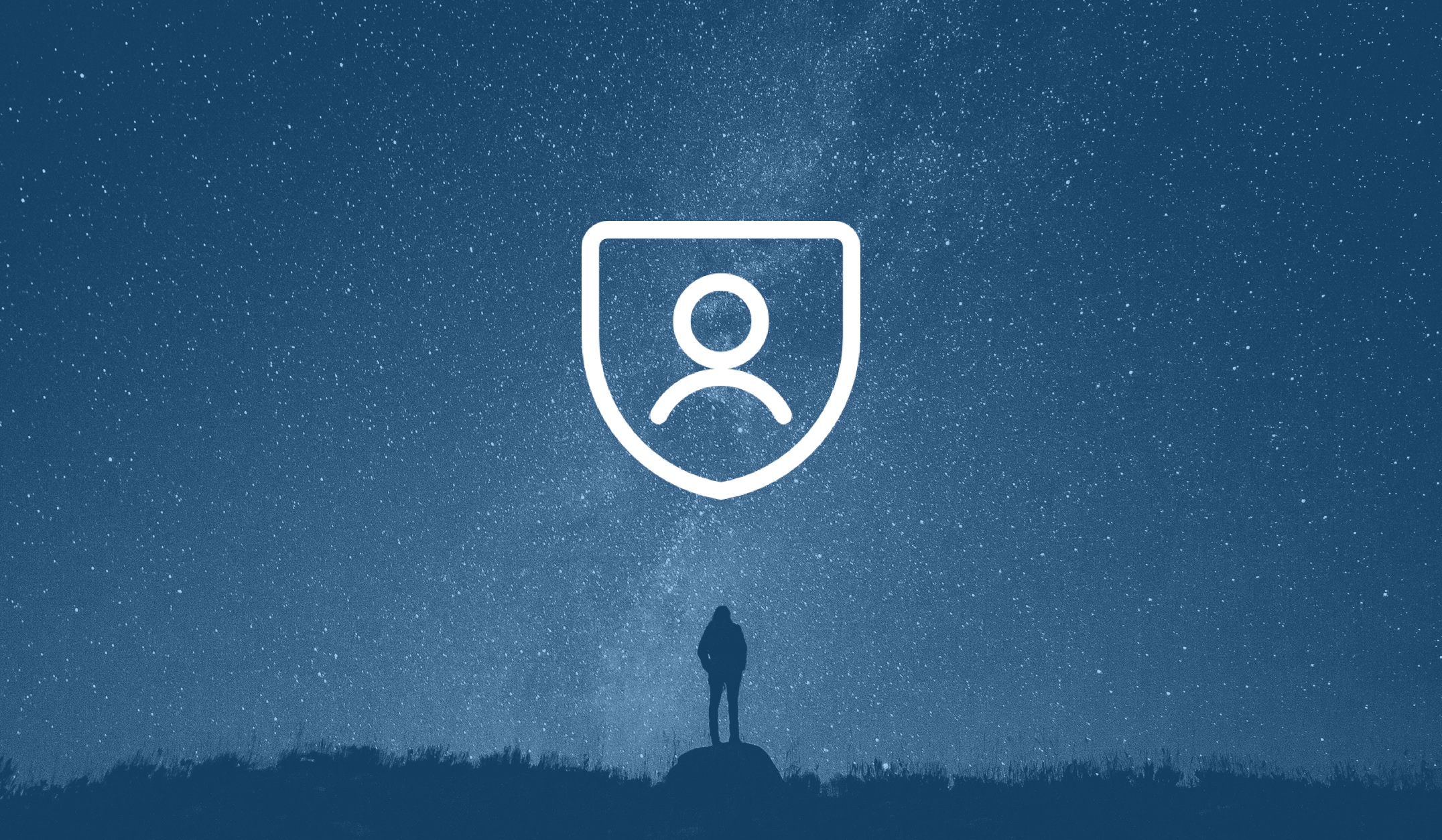 Person looking into night sky