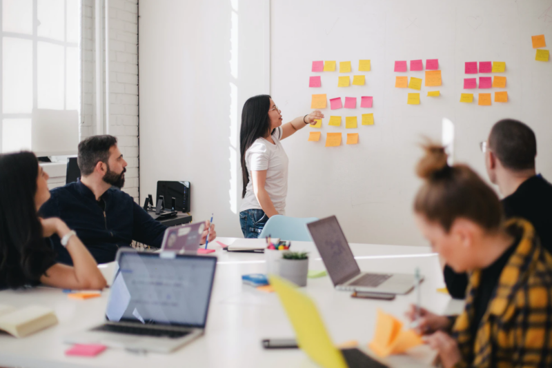 Woman running a meeting