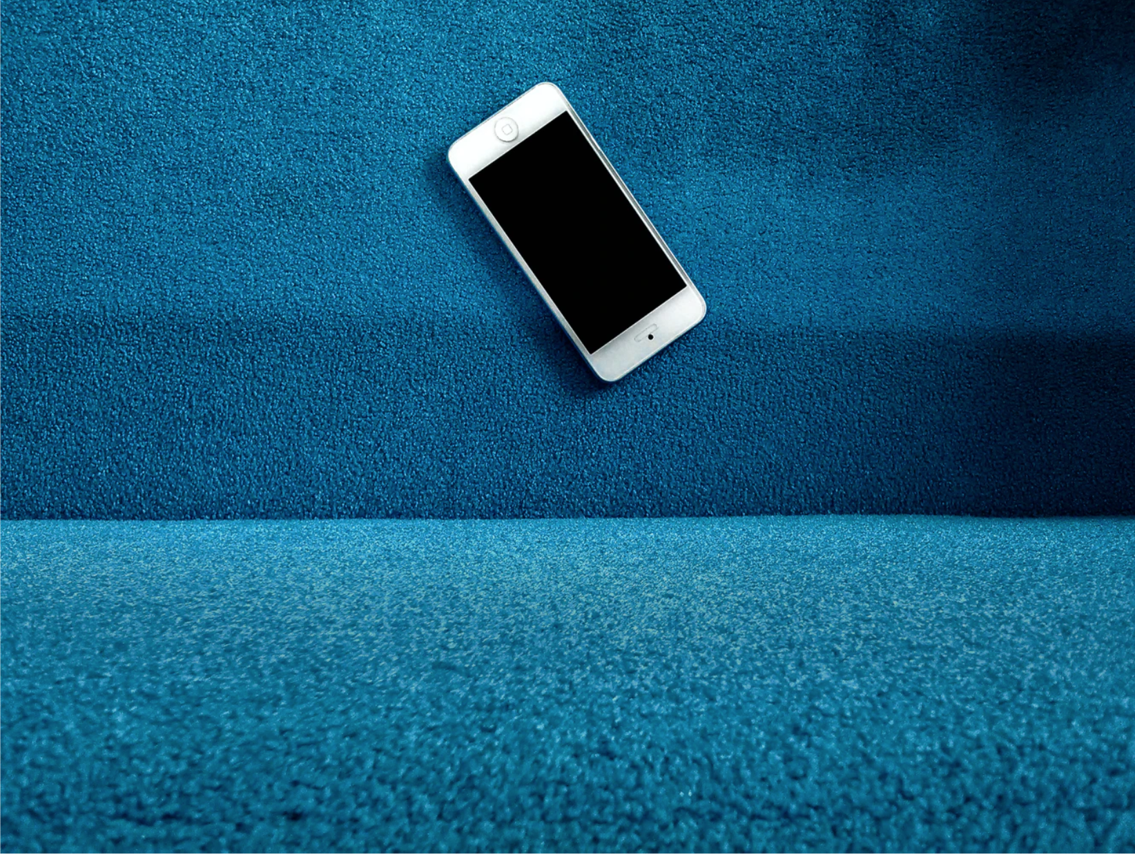 Phone on blue background
