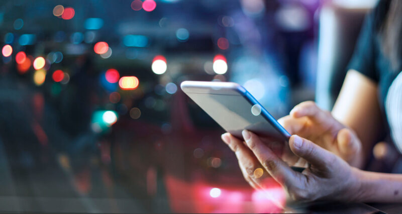 Using phone in front of bright lights