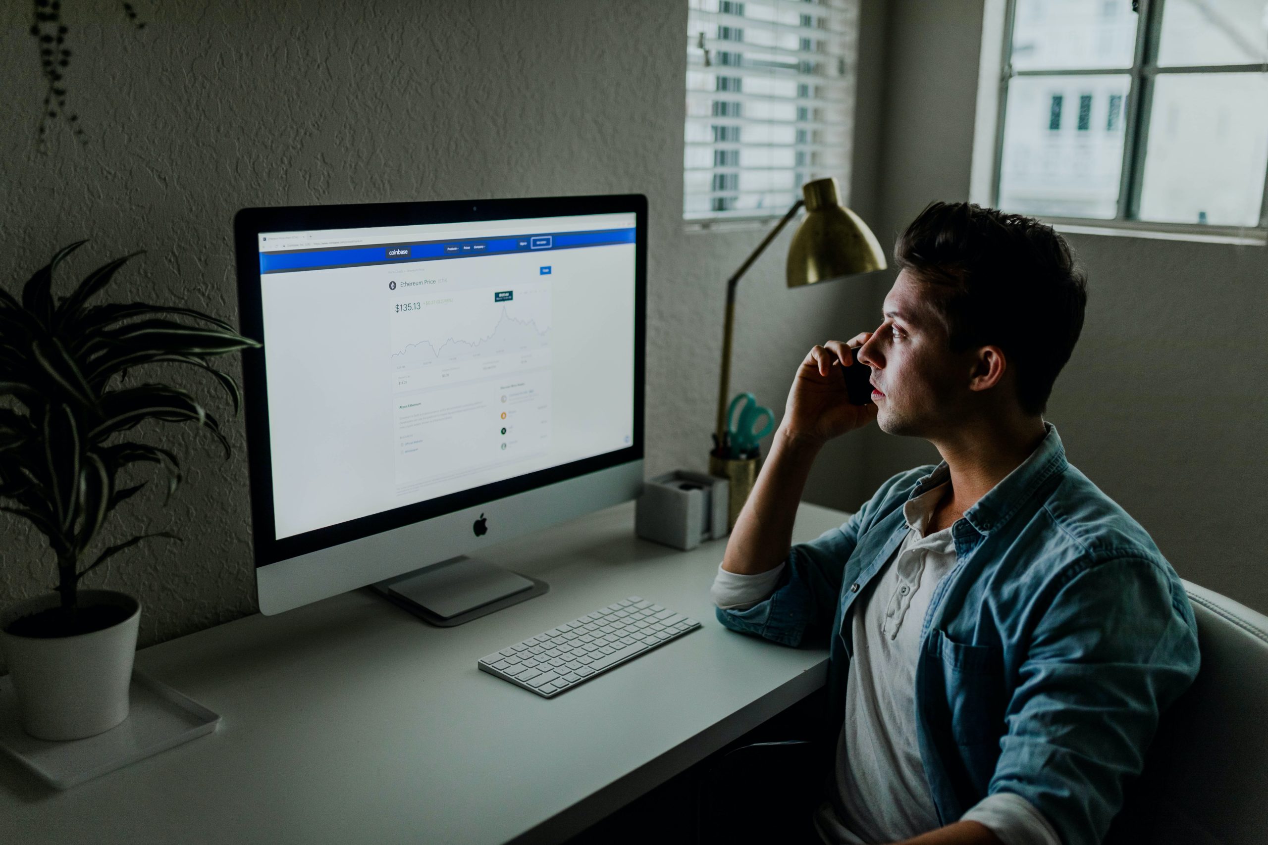 Person looking at desktop screen