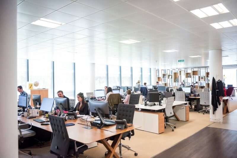 Bright and open office environment