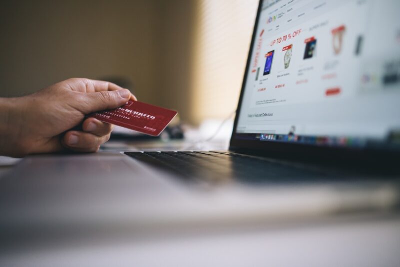 Paying with card at desk