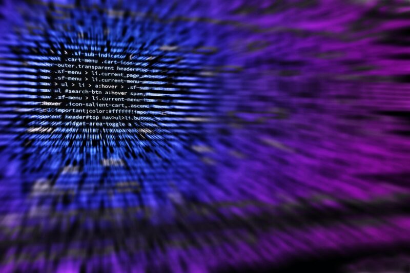 Computer code with blur effect